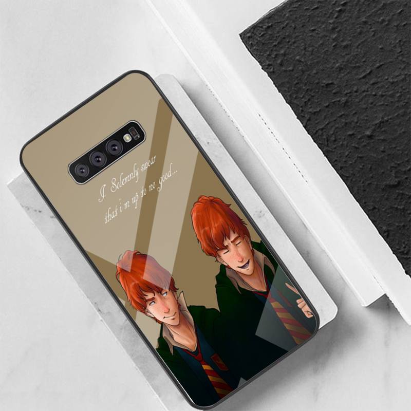 Yinuoda Draco Malfoy Weasley Twins Phone Case For Samsung S10 S20 S9 Plus Note9 10 Case Glass Case For Samsung Galaxy S10