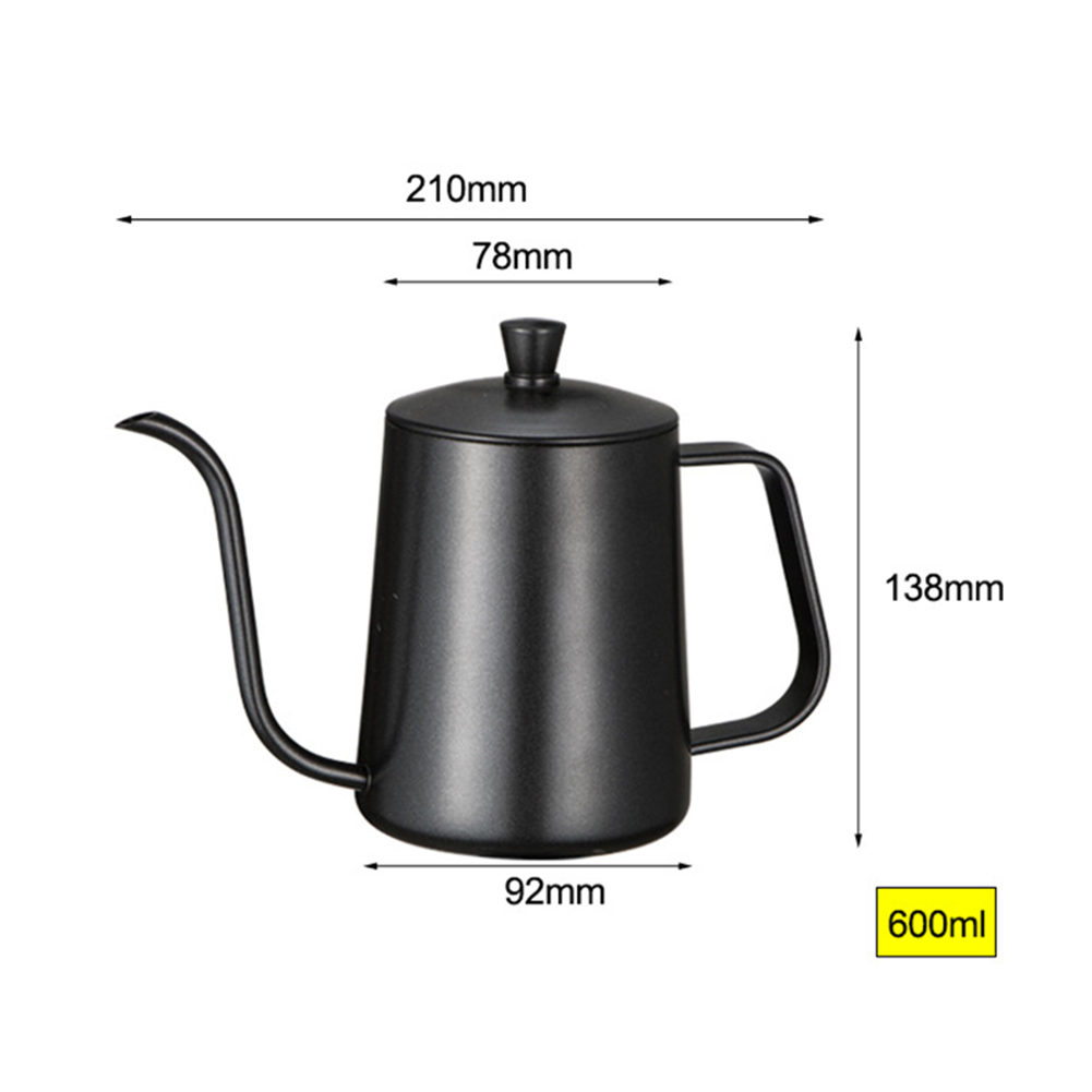 Hot 600ml Pour Over Kettle Coffee Maker Stainless Steel Gooseneck Drip Tea Pot Jug can kitchen tool