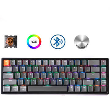 Keychron K6 T 68-Key Wireless USB Bluetooth Computer Mechanical Keyboard, Aluminum Frame RGB LED Backlit Optical Switch