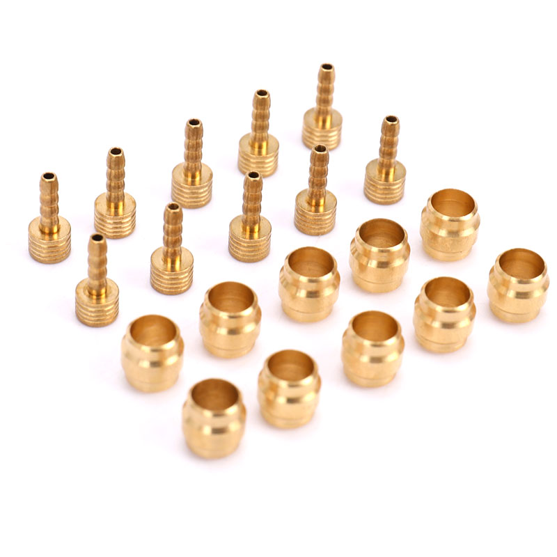 10pcs/set Steel Brass Chainwheel Cable Tubing Hydraulic Joint Brake Hose Connect Oil Needle/Pressing Ring Bike Accessory