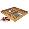 Persian Pattern Laminated Compressed Wood Checkers Backgammon Set