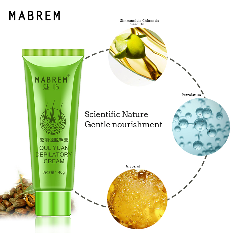 MABREM Hair Removal Cream Painless Hair Remover For Armpit Legs and Arms Skin Care Body Care Depilatory Cream 40g For Men Women