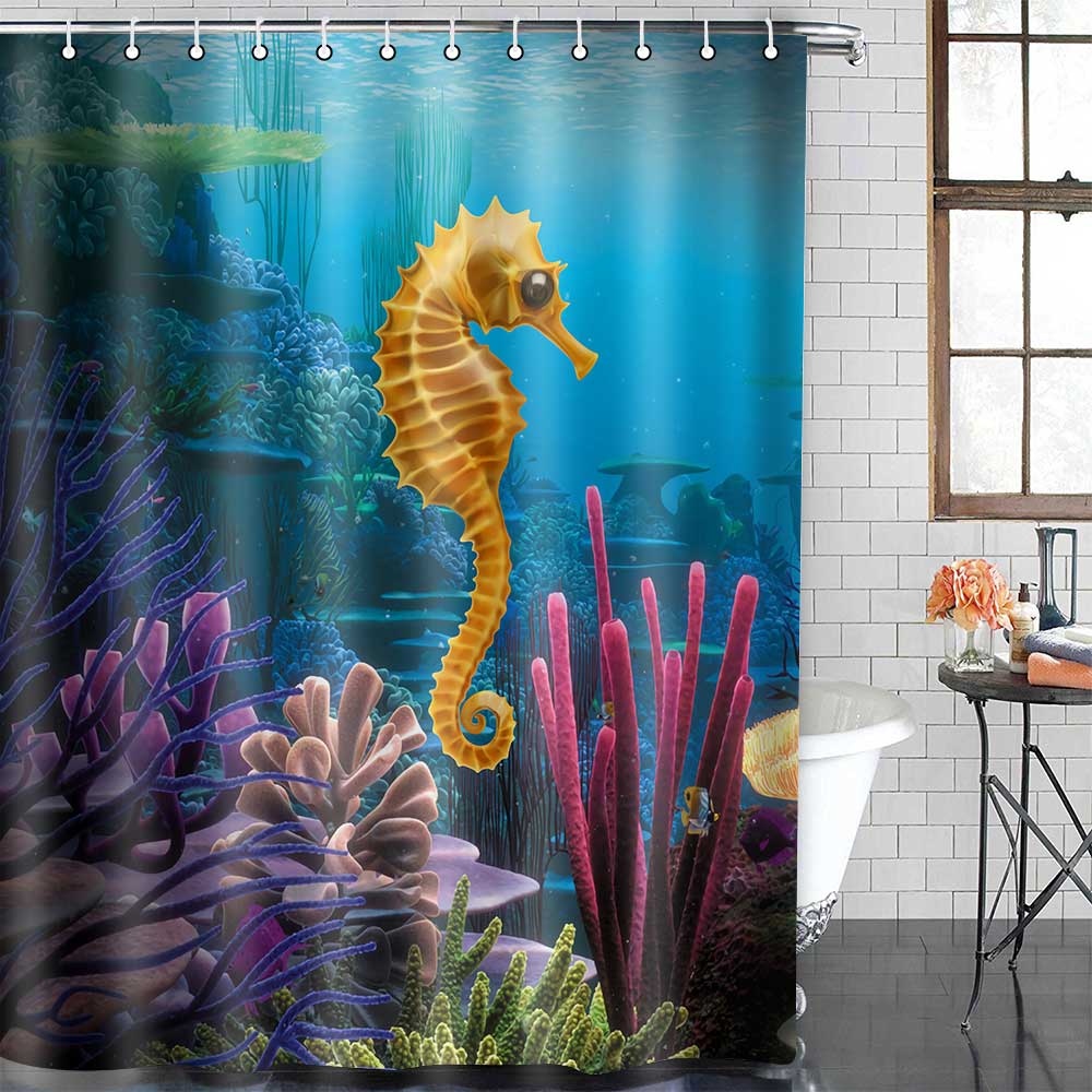 Ocean Life Hippocampus Waterproof Shower Curtains Jellyfish Curtains in the bathroom Bath curtain Bath Screens For bathroom