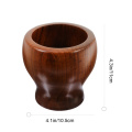 1 Set Wooden Mortar and Pestle Grinding Bowl Practical Garlic Crush Pot (Tall)