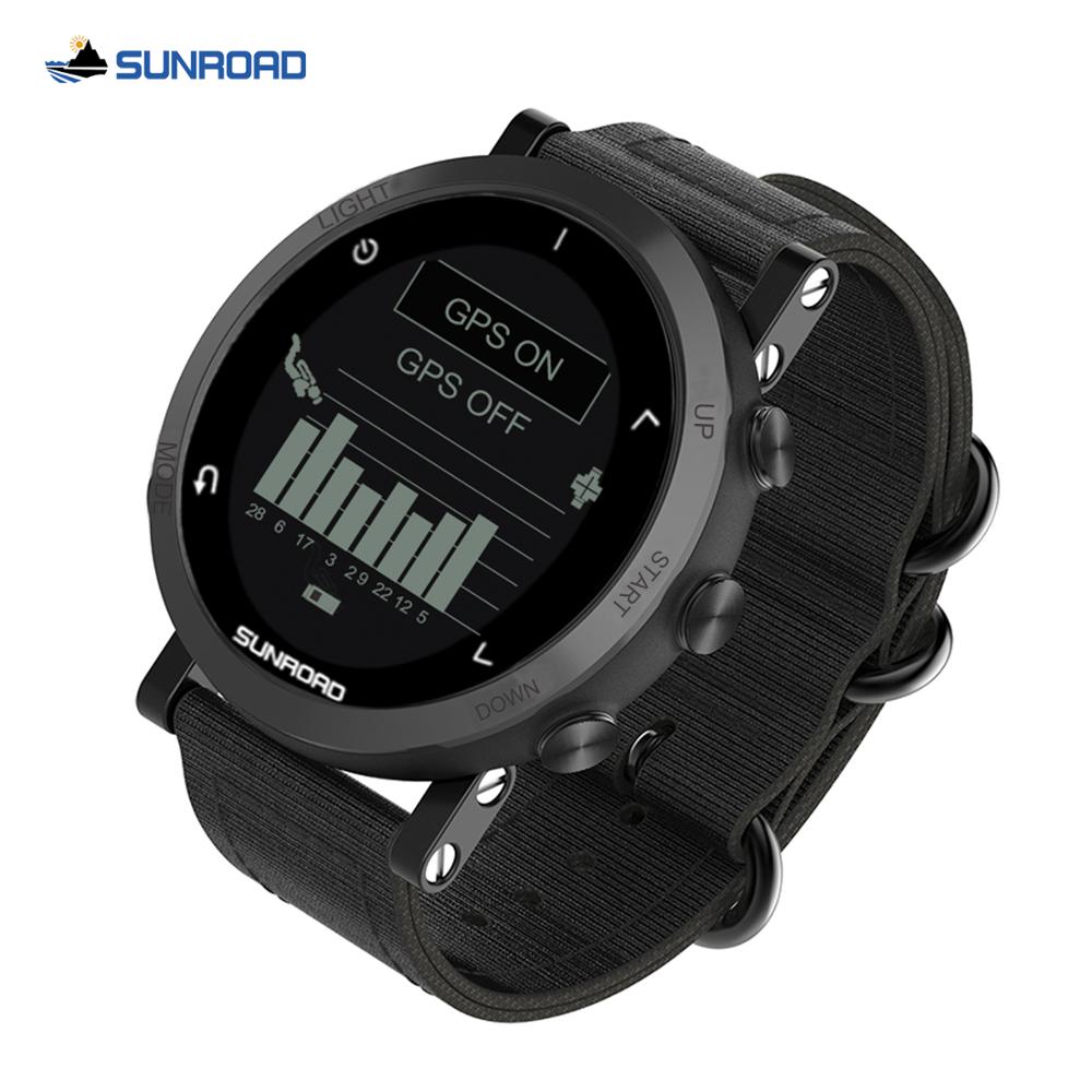 Sunroad GPS smart watch with heart rate altimeter barometer compass pedometer running triathlon digital wristwatch for men часы