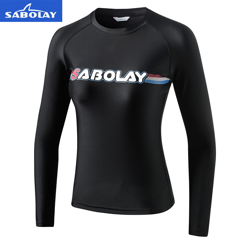 SABOLAY 2019 New Men Women Rash Guard Long Sleeve Swimsuit Split Quick Dry Sunscreen UV UPF50+ Snorkeling Rashguard Surf Set