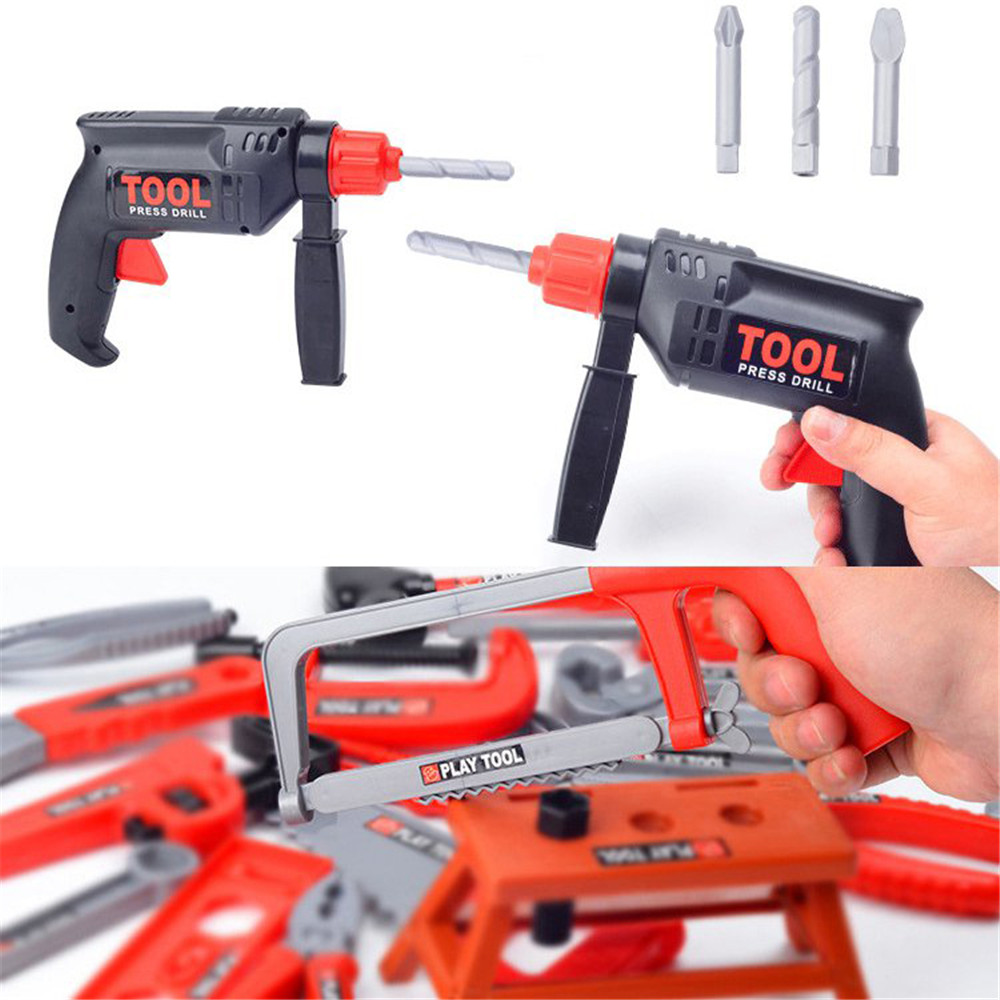 Kids Toolbox Kit Educational Toys Simulation Repair Tools Toys Drill Plastic Game Learning Engineering Puzzle Toys For Boy