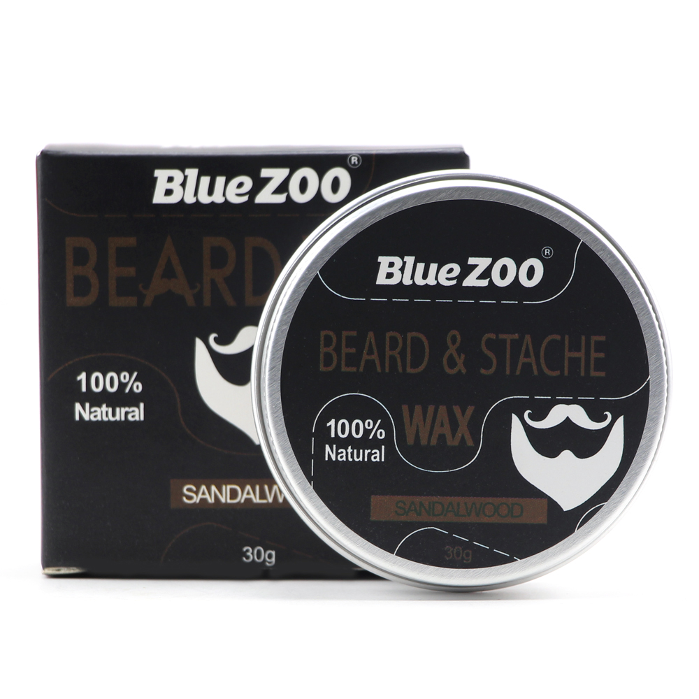 New 1 Box 30g Natural Organic Facial Beard Wax Beard Care Cream Tasteless Sandalwood Orange Eucalyptus 4 Taste Choice TSLM2