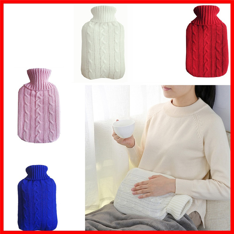 2L Hand Warmer Soft Hot Water Bag Winter Large Hot Water Bottle Cover Knitted Wool Reusable Handwarmer Household Item Home Stuff