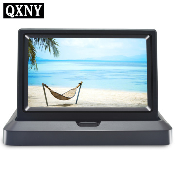 QXNY Car Folding Monitors HD Video Car Parking TFT LCD Monitor 4.3 or 5 Inch Display With Retail Box