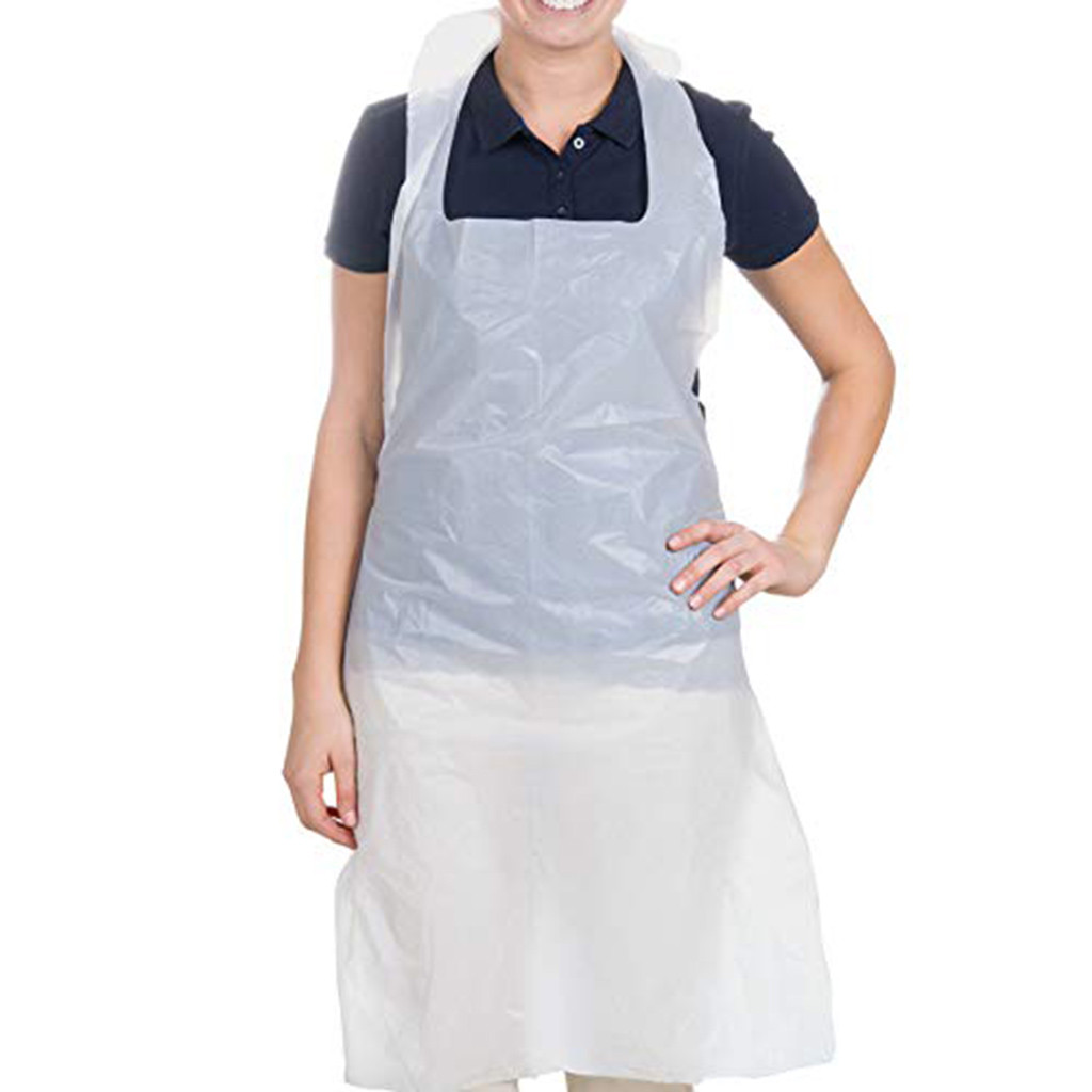 200pcs Thicken disposable apron adult plastic waterproof oil-proof clothes PE Aprons For Cooking Sanitary Cleaning suitable