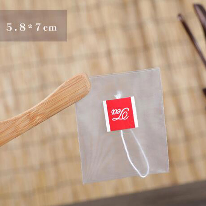 5.8*7cm Pyramid Tea Bags Filter Bag Nylon Transparent Empty Teabag With Label Various colors 100pcs/lot