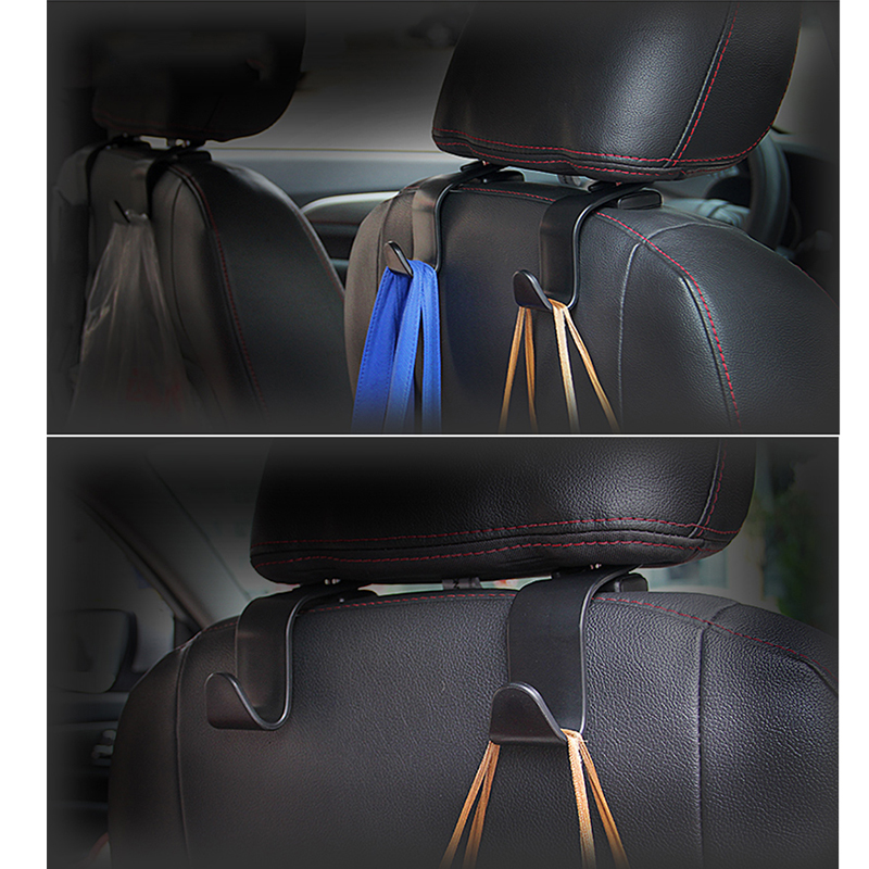 Boase Multi-functional Auto Car Seat Headrest Hanger Bag Hook Holder for Bag Purse Cloth Grocery Storage Auto Fastener Clip