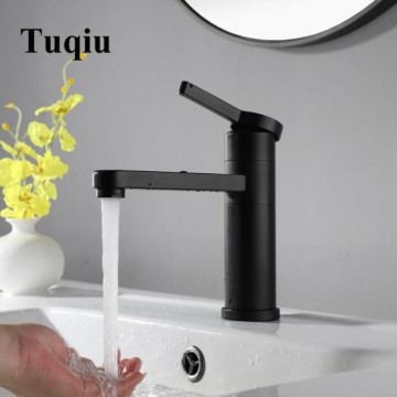 Bathroom Faucet Black Bathroom Basin Faucet Cold And Hot Water Mixer Sink Tap Single Handle Deck Mounted Black and GoldTap