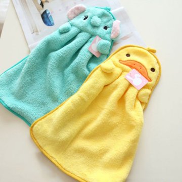 Lovely Cartoon Children Hand Dry Towel Kids Kitchen Bathroom Kid Soft Plush Fabric Hang Towels