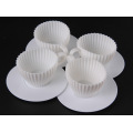 1 Set Of 4pcs Silicone Cupcake Cups + 4pcs Saucers Muffin Baking Cake Tea Teacup Mold D783