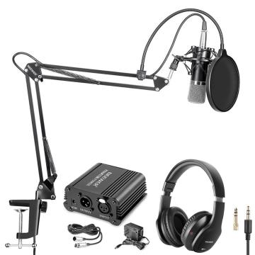 Neewer NW-700 Pro Condenser Microphone and Monitor Headphones Kit with Phantom Power Supply, Boom Scissor Arm Stand, Shock Mount