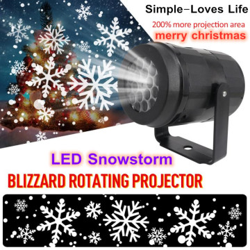 LED Stage Lights LED Snowflake Light White Snowstorm Projector Christmas Atmosphere Holiday Family Party Special Lamp