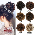 HUAYA Curly Chignon Elastic Hair Synthetic Messy Scrunchie Hair Bun Straight Updo Hairpiece Heat Resistant Natural Fake Hair