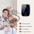 CACAZI Home Wireless Doorbell Waterproof 300M Remote 60 Chimes CR2032 Battery Transmitter Night Light Receiver US EU UK Plug