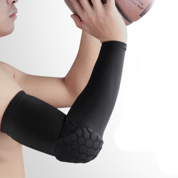 Men's Compression Elbow Pad Oversleeve Sports Arm Sleeve Basketball Breathable Sun UV Protection Elbow Protector Cycling