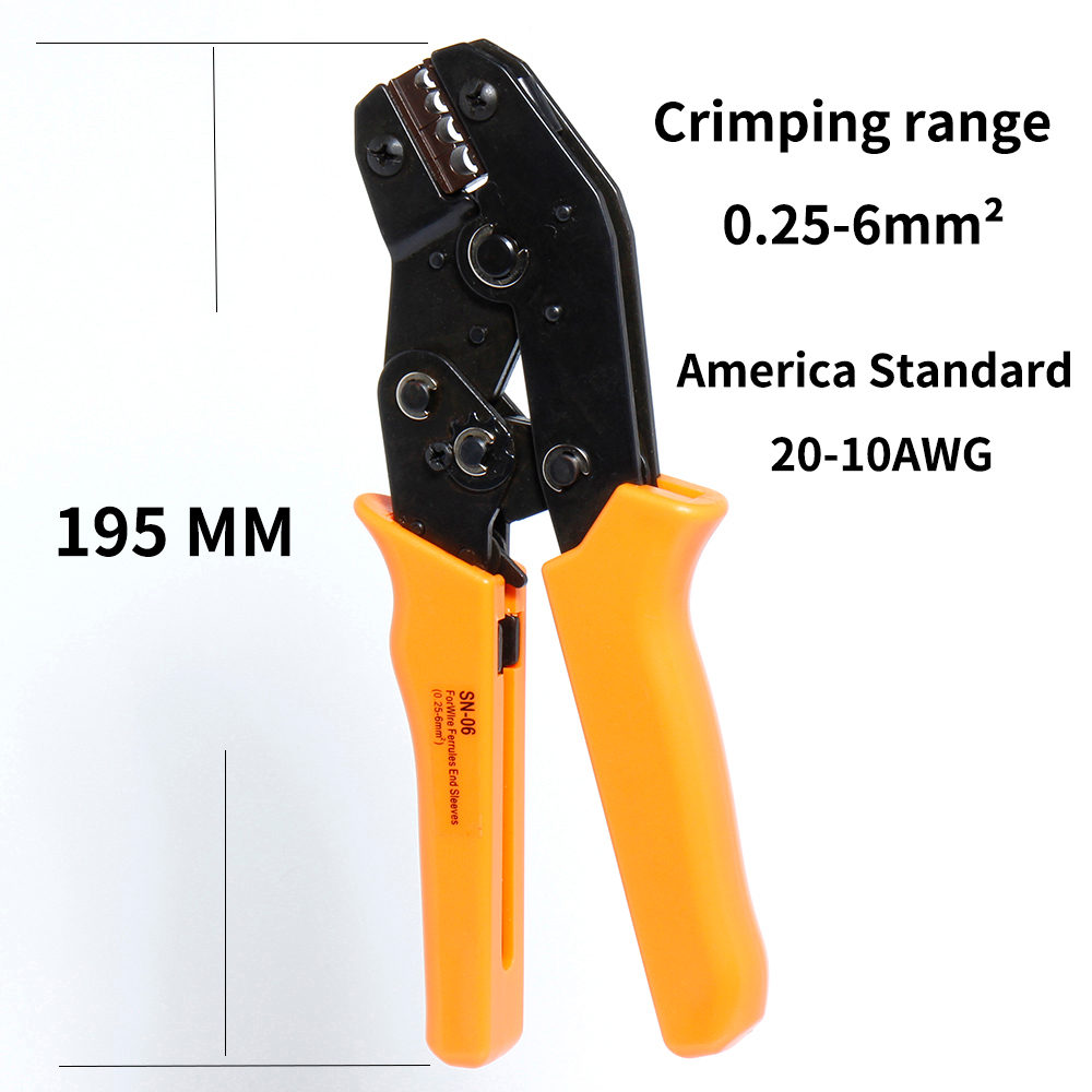 SN-06 Crimping pliers 0.5-6.0mm 20-10AWG Mini Type Self Adjustable Crimping Hand Pliers Electrical Wire Terminals Crimper Tools
