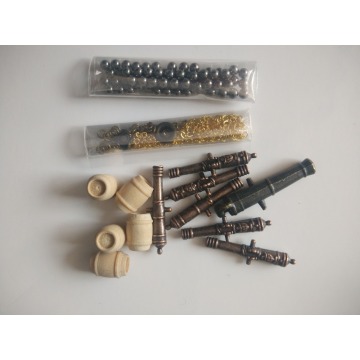 Scale 1/100 Halcon model Ship Accessories kit Classical cannon+Alloy anchor+Brass Anchor chain+ Cannonball+wooden barrel