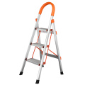 Non-slip 3-Step Aluminum Ladder Folding Platform Stool 330 lbs Load Capacity Orange Ladder Household
