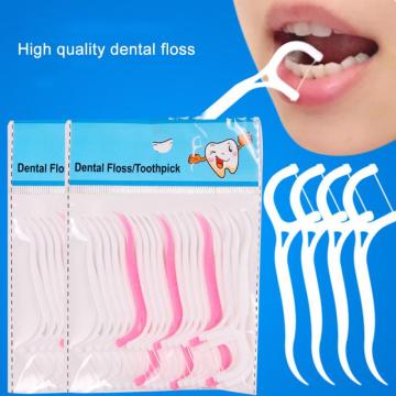 50Pcs Disposable Floss Family Packing Cleaning Tooth Stick 7.5cm Floss Pick Interdental Brush Toothpicks Oral Care