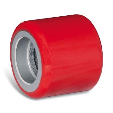 Polyurethane Hand Pallet Truck Wheel with Double Bearing, Comes in Red Color