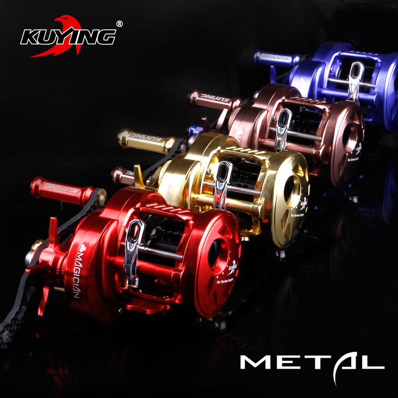 KUYING MAGICIAN 6.2:1 Metal 12+1 Bait Cast Drum Wheel 286.5g Fishing Casting Reel Vessel Saltwater Coil Centrifugal Braking