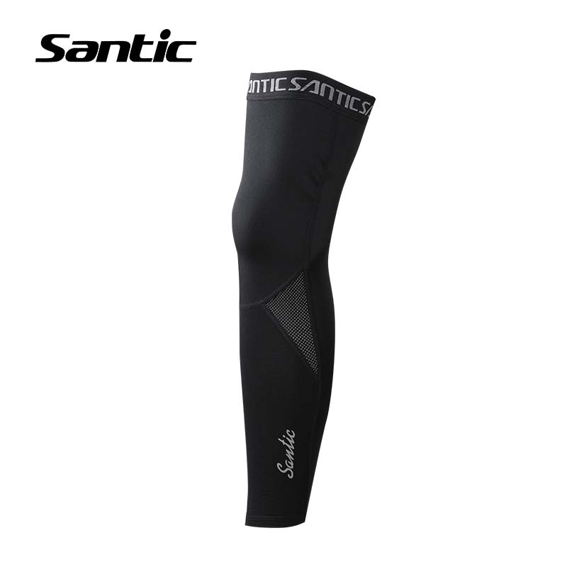 Santic 1 Pair Winter Cycling Leg Warmers Men Fleece Thermal Sport Leggings Bicycle Leg Sleeves Cover Bike Knee Warmer Sleeve