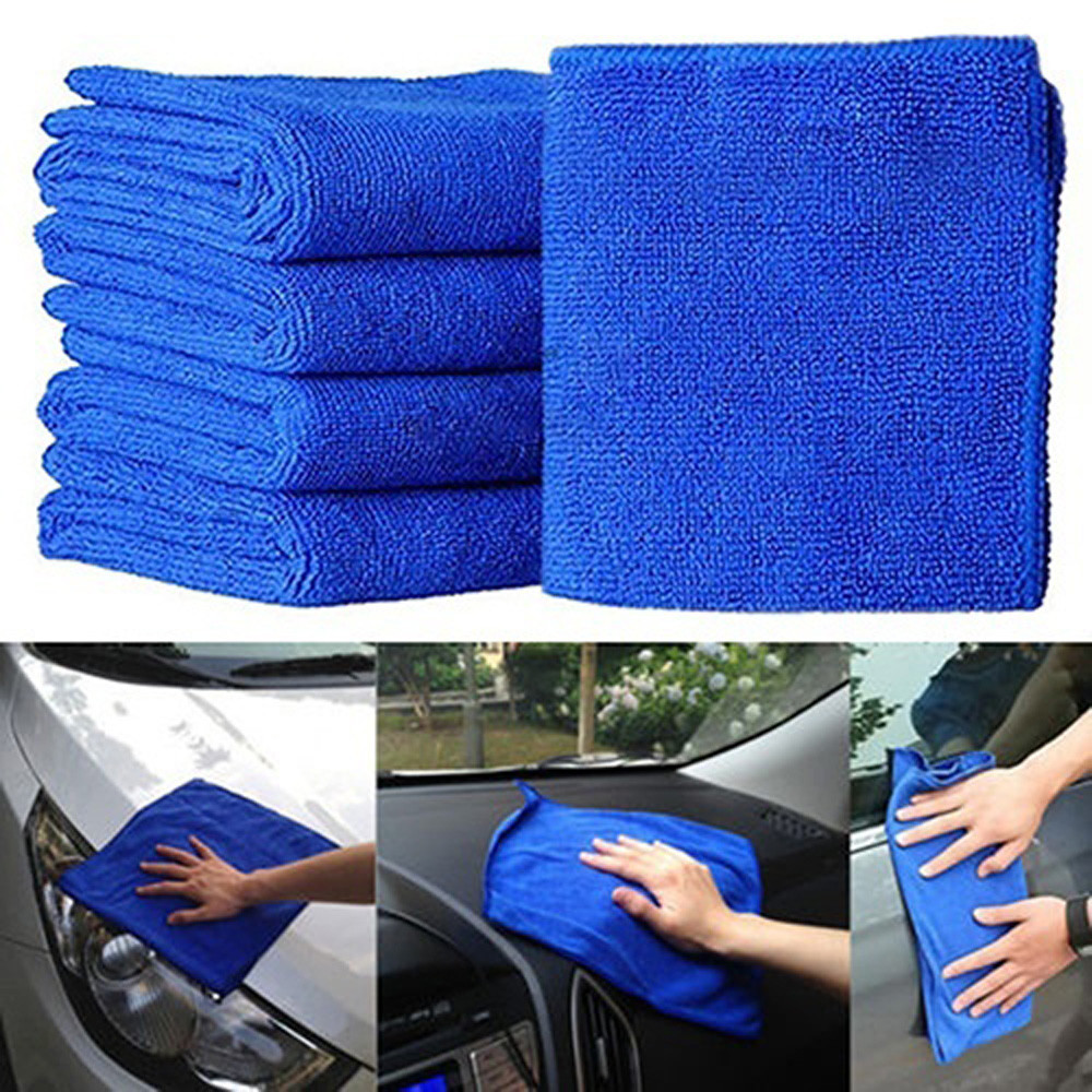 5Pcs Microfiber Towels Blue Absorbent Washing Cloth Car cleaning Microfiber Cleaning Towels #MY