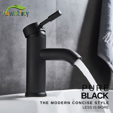 Free Shipping Black Faucet Stainless Steel Paint Faucet Bathroom Basin Faucets Blacked Hot Cold Mixer Tap Single Hole