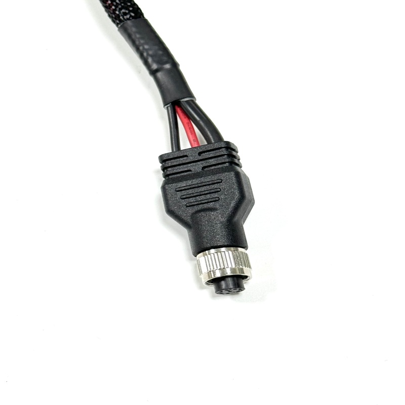 Custom M12 8Pin Female to M12 3Pin Female with Alligator Clips Y Cable