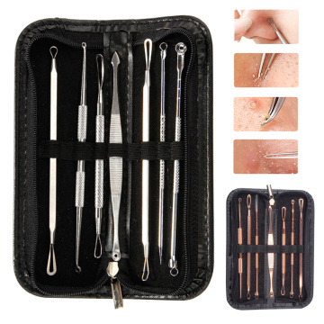 7pcs Blackhead Remover Tool Black Spots Needles Pore Cleanser Vacum Comedone Pimple Blemish Extractor Beauty Acne Remover Tools