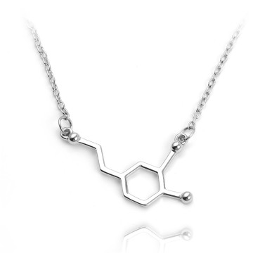 2020 New Drop Shipping Serotonin Molecule Pendants Necklaces Dopamine Molecule Necklace World Map Necklace Mountain Erkek Kolye