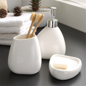 Nordic Bathroom Wash Accessory White Ceramic Soap Dispenser Bottle Mouthwash Cup Soap Dish Toothbrush Cup Home Washing Part
