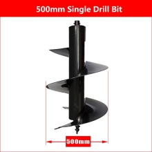 500mm Earth Auger Drill Bit Single Blade For Petrol Planting Earth Post Hole Ice Digger Extension Power Tools Parts 800mm Length