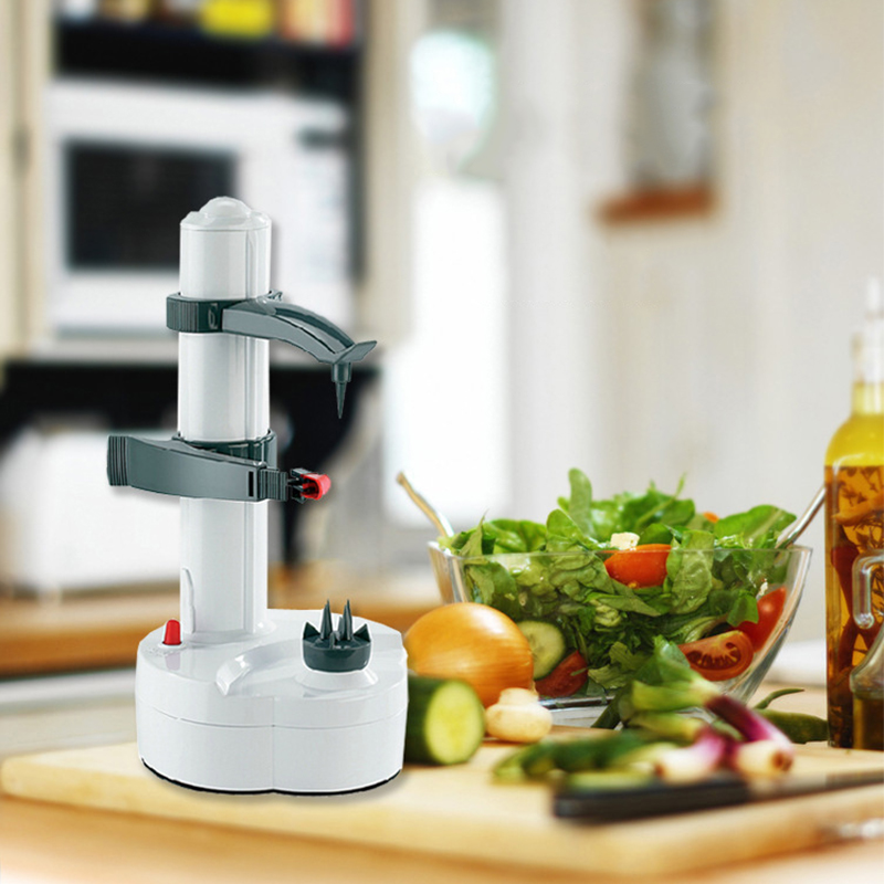 Electric Spiral Apple Peeler Cutter Slicer Fruit Potato Automatic Battery Operated Machine Peeler Slicer Machine Kitchen Tools