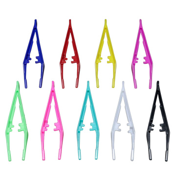 5pcs Plastic Tweezers Portable Beads Small Disposable Tweezers Hand Tools For Crafts DIY Jewelry Making 10.5cm