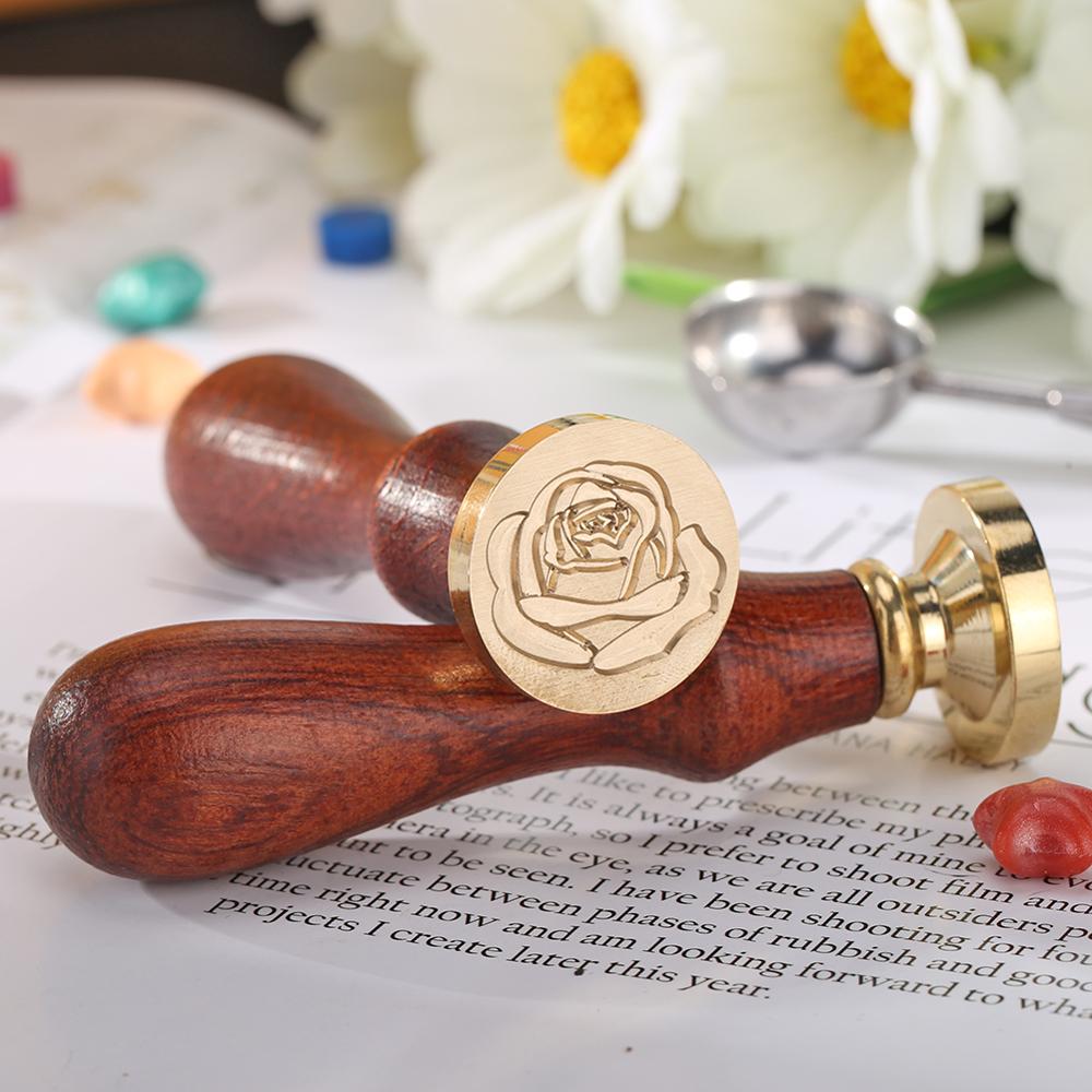 Retro Wax Seal Antique Sealing Wax Stamp Ancient Craft Wax Seal Stamp Decor Wood Handle for Envelope DIY Decorative