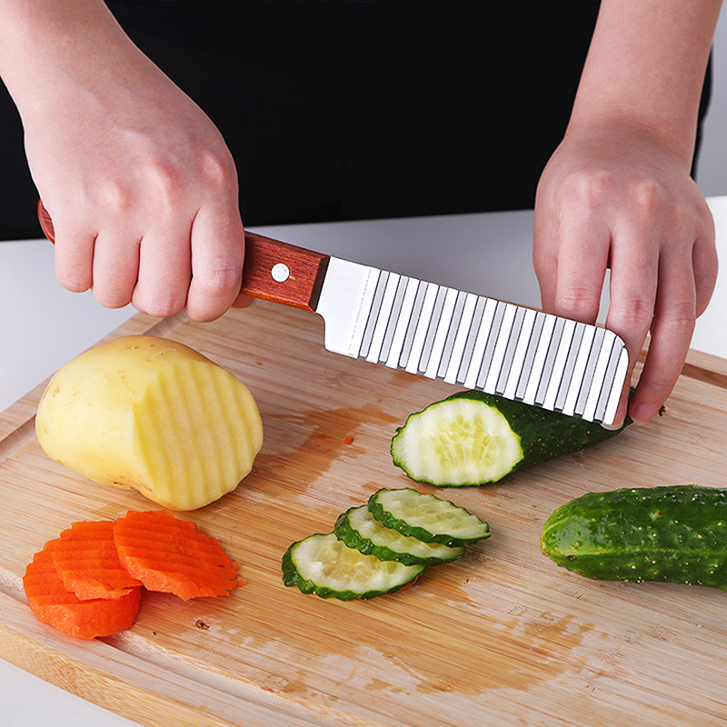 Wave Potato Cutter Slicer Fruit Vegetable Knife Stainless Steel Carrot Edged Knife Kitchen Gadget Cooking Tools Accessories