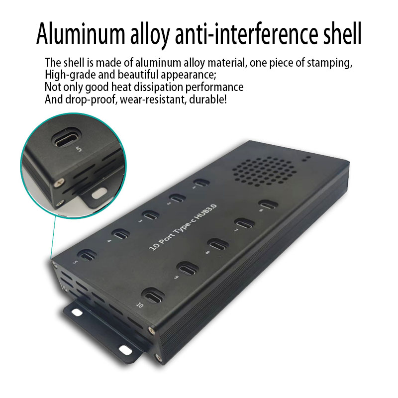 USB Type-C 10-port portable hub