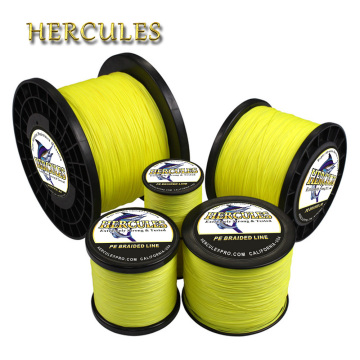 Hercules Braided Fishing Line 8Strands Fluorescent Yellow 100M 300M 500M 1000M 1500M 2000M Cord linha multifilamento for Fishing