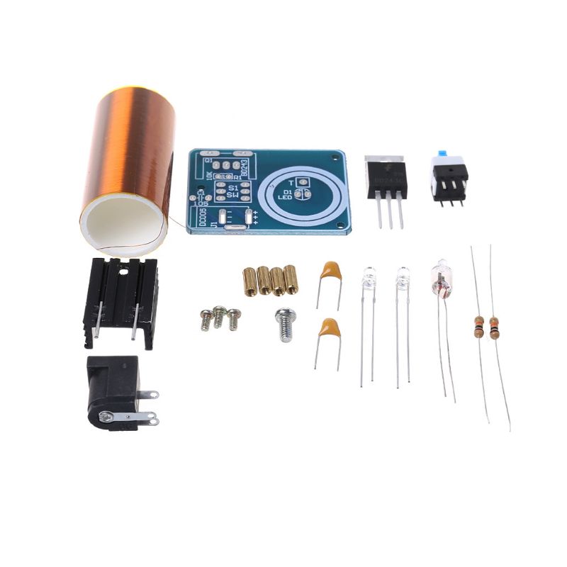 9-12V BD243 Mini Tesla Coil Kit Electronics DIY Parts Wireless Transmission DIY Board Set Dropship