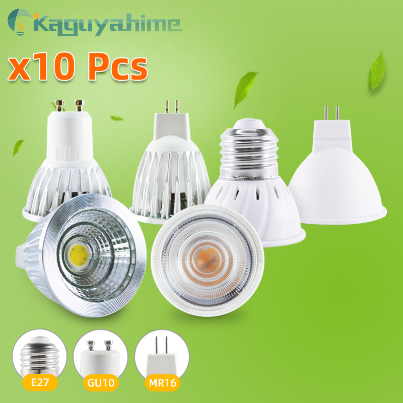 =(K)= 10Pcs LED MR16 Spotlight Lamp E27 Bulb LED GU10 7W 6W 3W LED Spot Light High Bright Lampada Bombillas AC 220V Table Lamp