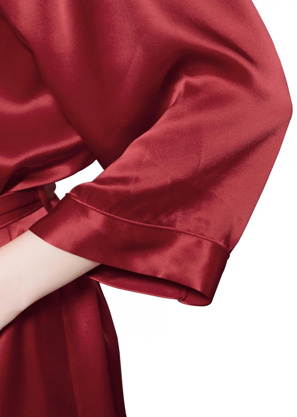 Women's Pure19 Momme Mini Cut Silk Robe Short Silky Robes Bridesmaid Bride Party Sleepwear Kimono Small~X-Large