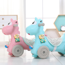 Infant 2 in 1 Animal Rocking Horses Baby Horse Stroller Kids Animal Multi-functional Chairs Trojan Toys boys girls Walker Gift