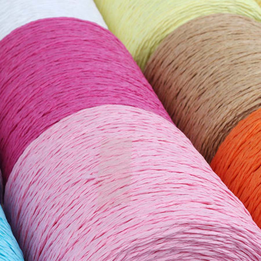 500G Roll Raffia Straw Yarn Crochet Yarn For DIY Knitting Summer Straw Hat Handbags Cushions Baskets Material Hand Knitting Yarn